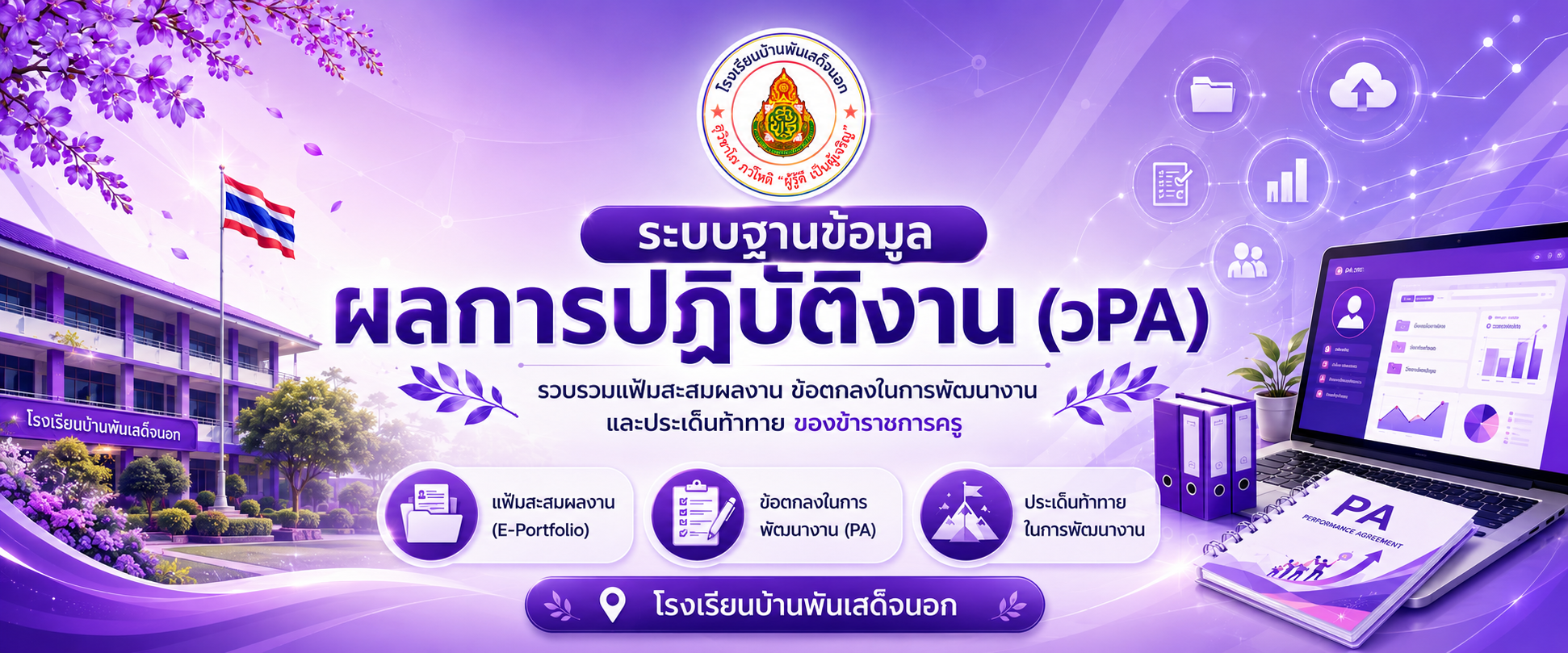 ระบบ E-Portfolio และการประเมิน PA โรงเรียนบ้านพันเสด็จนอก