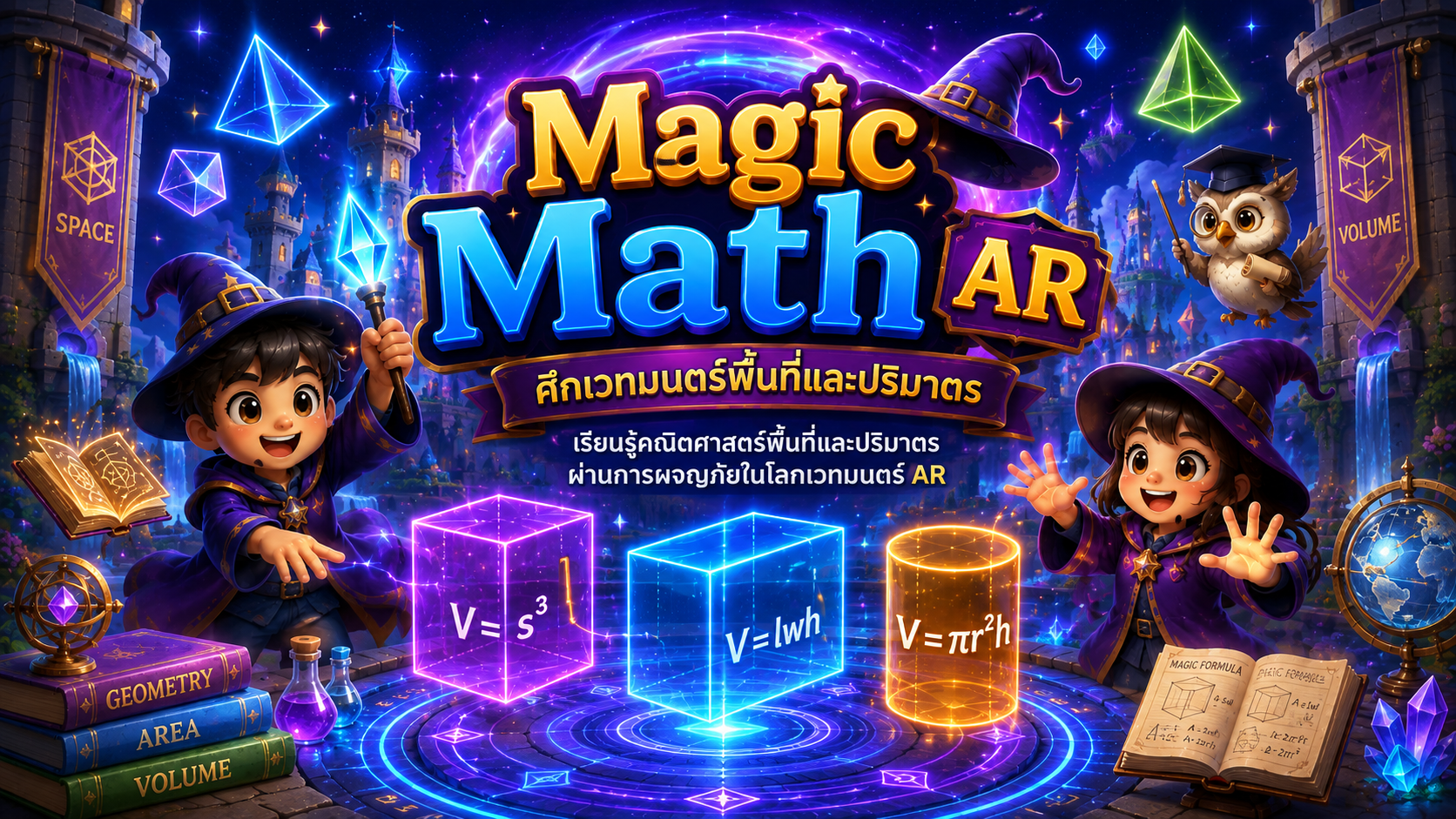 Magic Math AR ศึกเวทมนตร์พื้นที่และปริมาตร
